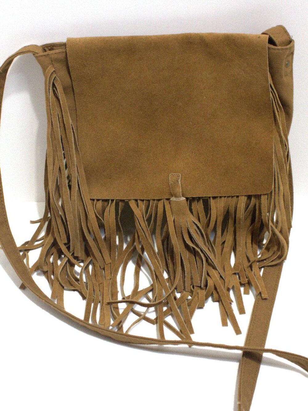 American Eagle Outfitters Suede and Canvas Crossbody with Fringes